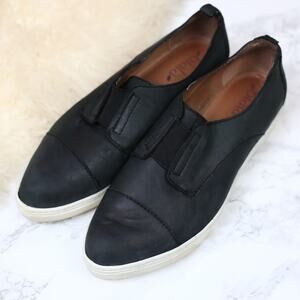 Biala Saben Black Leather Oxford Style Slip On Sneakers Size 39/8.5 Women's